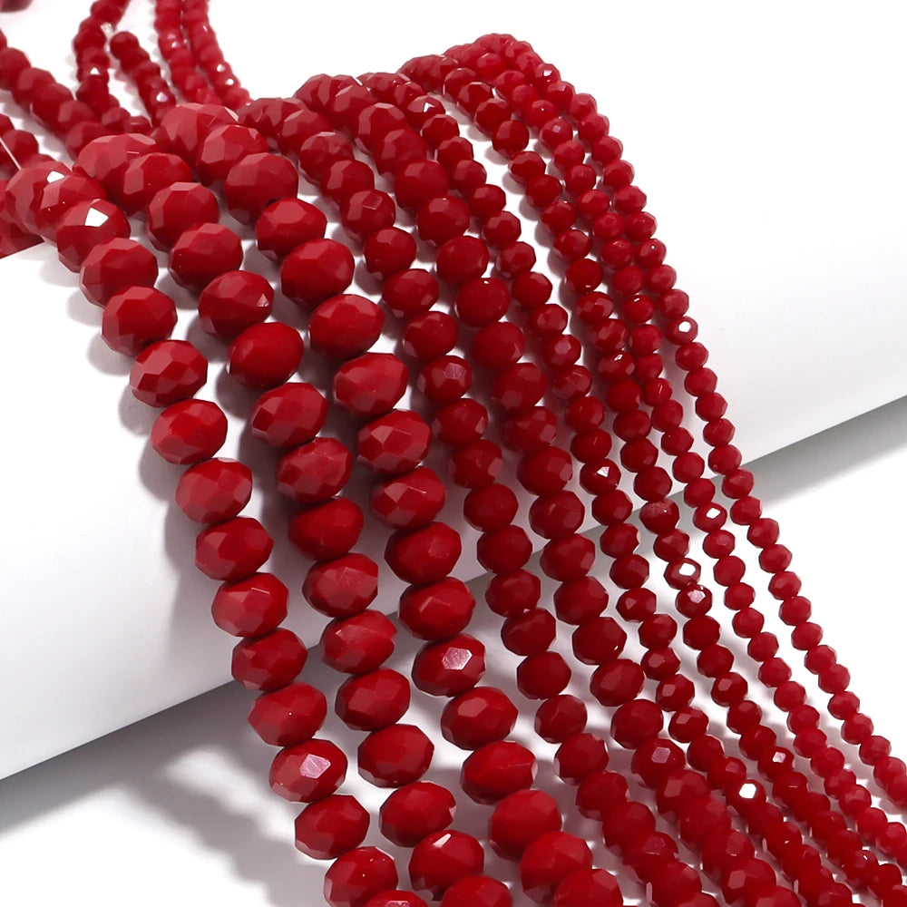 Red Faceted Crystal Abacus Rondelle Spacer Beads – DIY Jewelry Crystal Spacer Beads PLUSH