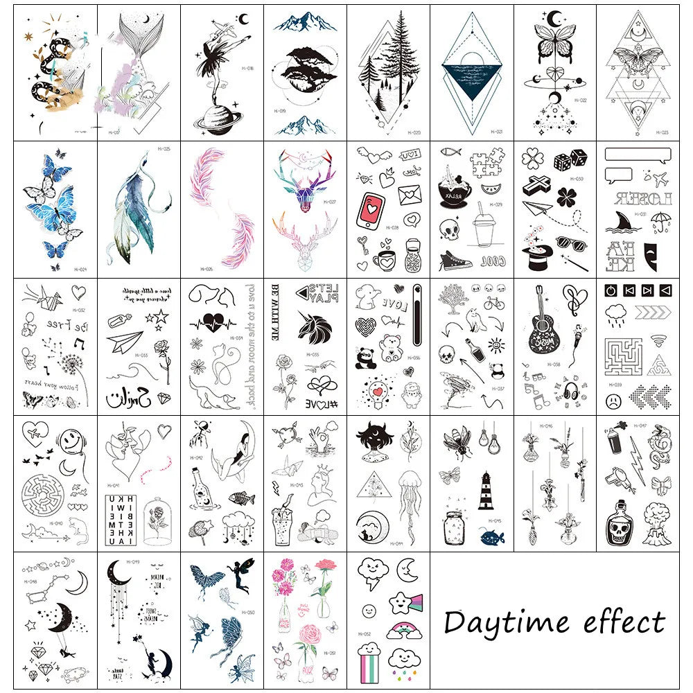 Luminous Glow Temporary Tattoo Stickers – Snake & Butterfly Temporary Tattoo Stickers PLUSH