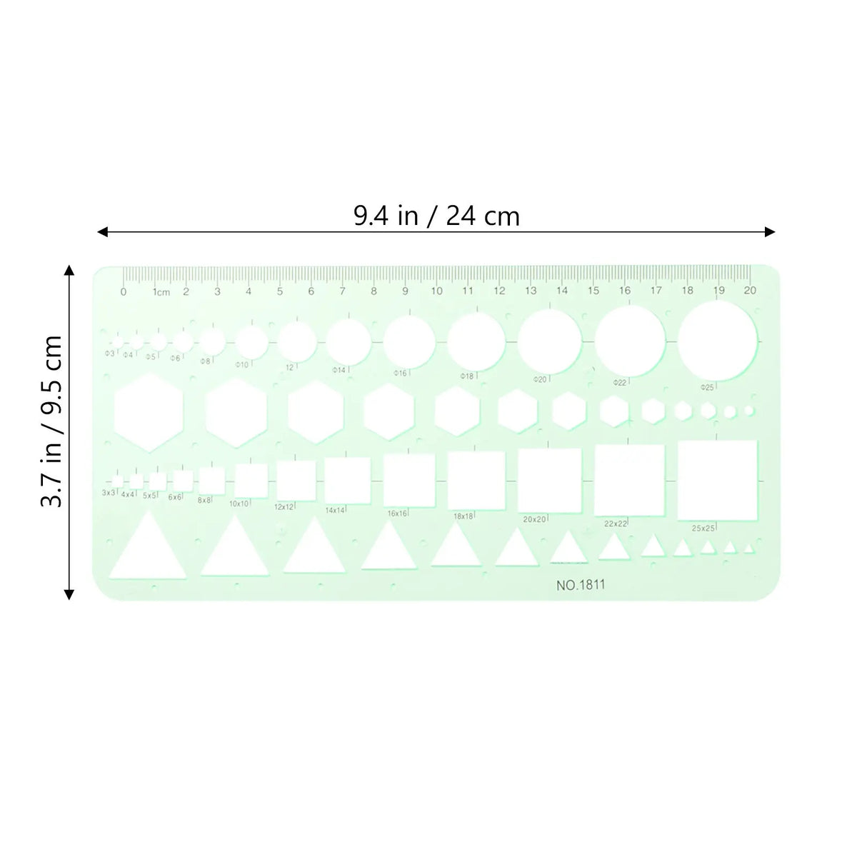 6pc Geometric Drafting Stencil Set – Plastic Metric Rulers Drafting Stencil Set PLUSH