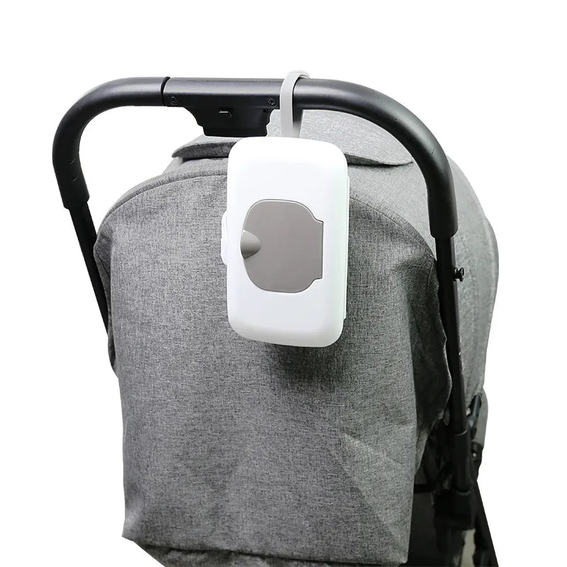 Stroller Wet Wipes Organizer Box – UV & Anti-Soil 20x13cm Wipes Storage Box PLUSH