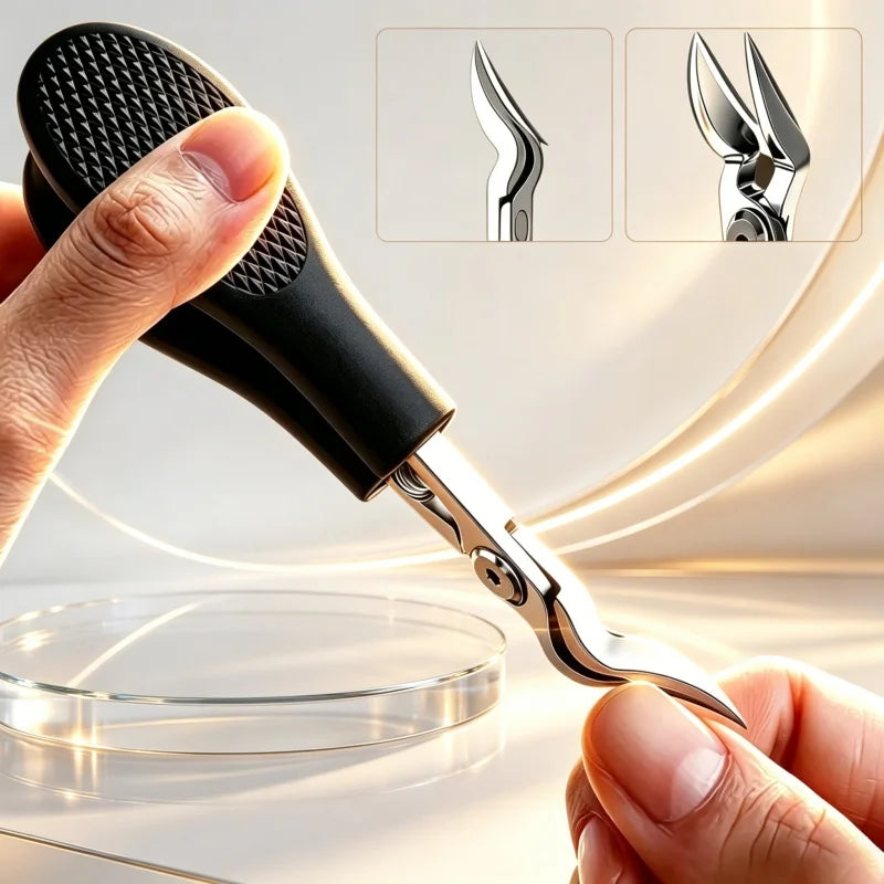 Stainless Steel Nail Clipper & Cuticle Nipper – Curved Blade Nail Clipper Tool PLUSH