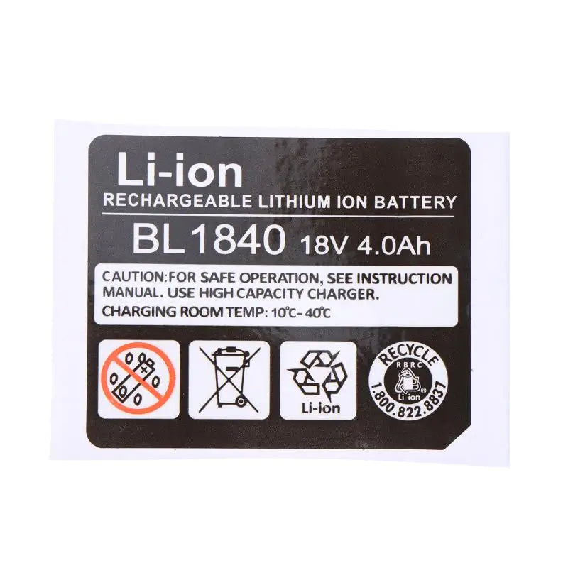 BL1830 18V Battery Replacement Label Sticker Set | 3Ah–6Ah Battery Label Sticker PLUSH