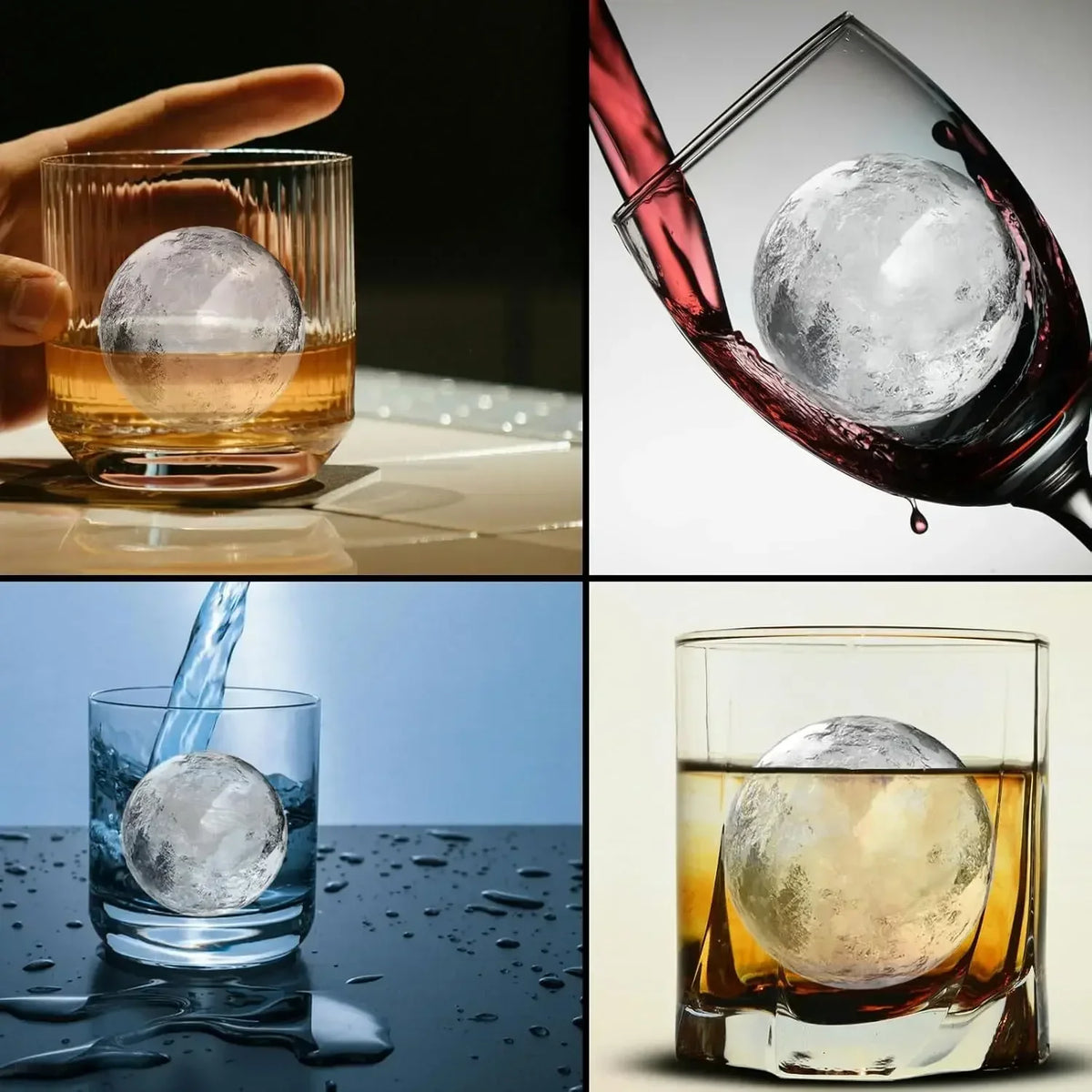 Silicone Ice Ball Mold – Round Ice Cube Tray for Whiskey Ice Ball Mold PLUSH