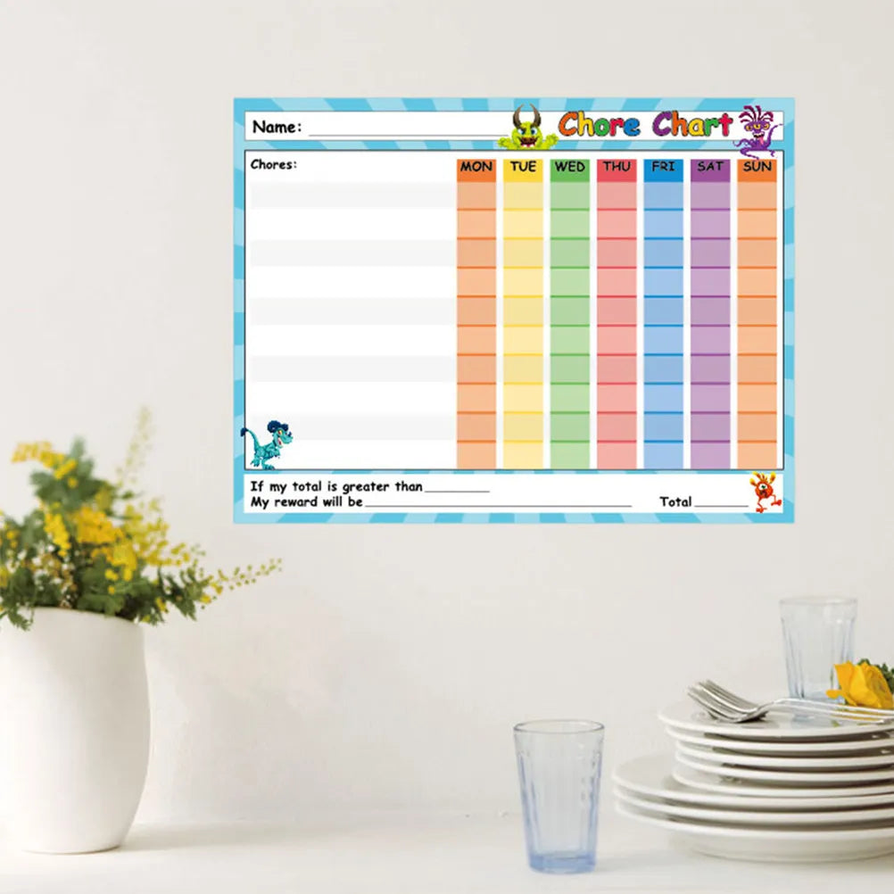 2-Pack Dry Erase Behavior Chart Whiteboard Stickers for Kids Whiteboard Sticker Chart PLUSH