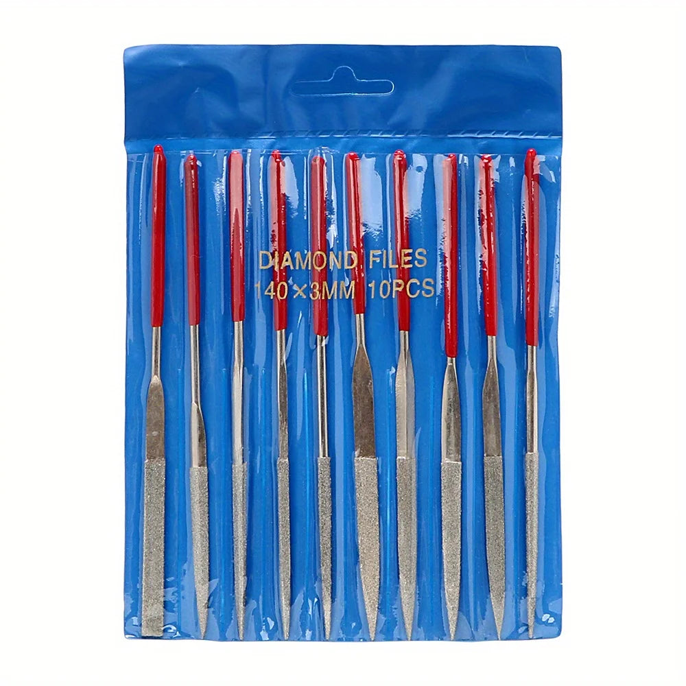 10Pcs Diamond Needle File Set – Jewelry Metal Wood Craft Tool Diamond Needle File Set PLUSH