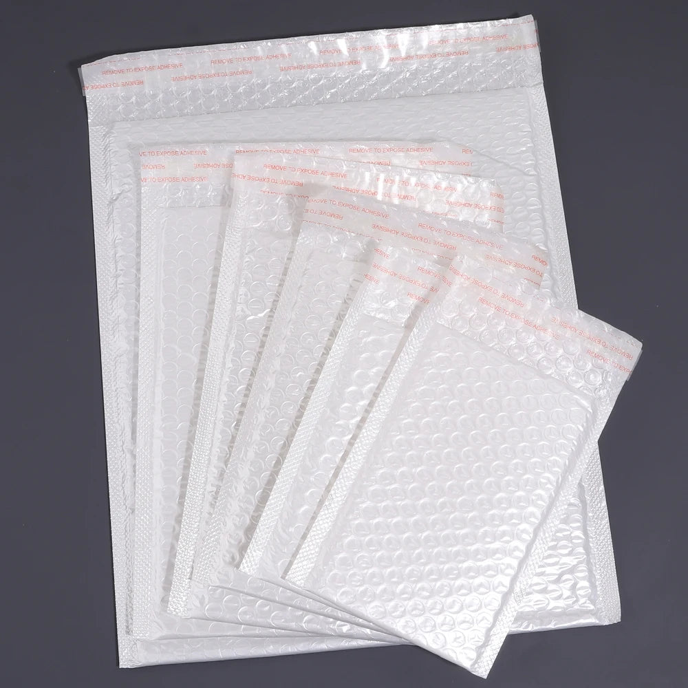 White Pearlescent Bubble Mailers | Padded Envelopes 5–20 Pack Bubble Mailer Envelopes PLUSH