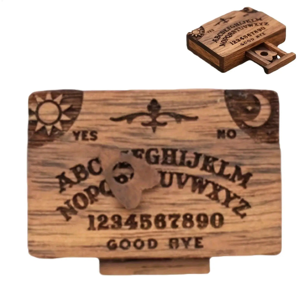 Miniature Wooden Spirit Board Decoration with Planchette Miniature Decoration PLUSH