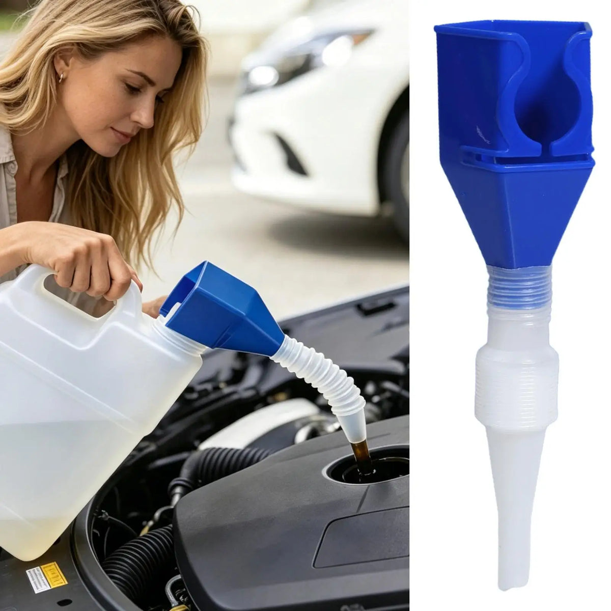 Telescopic Oil Funnel with Filter for Car & Motorcycle Automotive Oil Funnel PLUSH