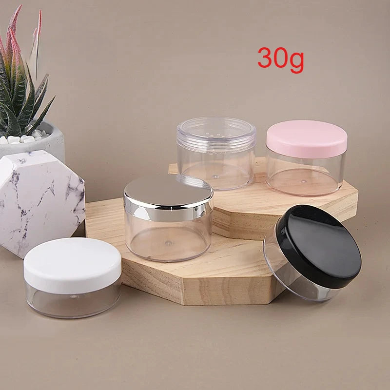 30g Refillable Loose Powder Box with Puff & Isolation Net Powder Compact Box PLUSH Random color 1Pc