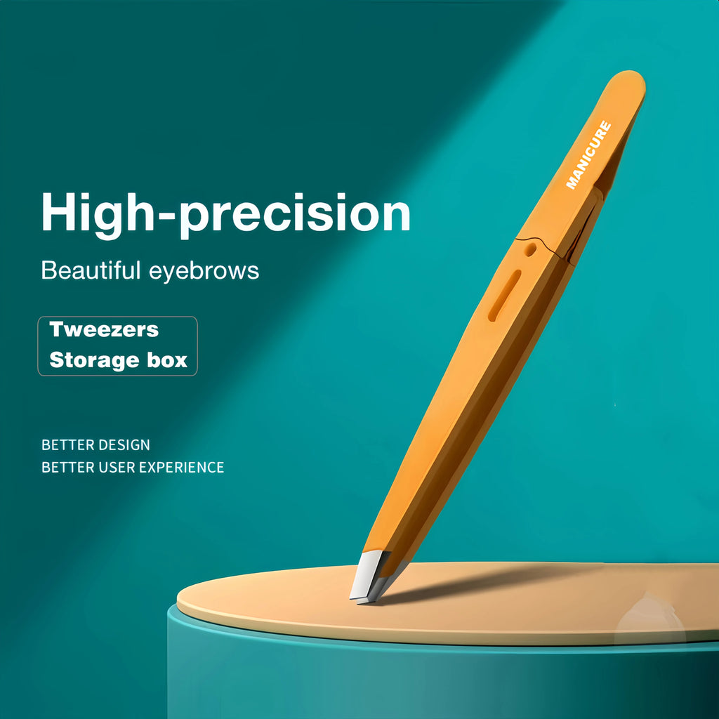 Ouriner Slant Tip Eyebrow Tweezers – Precision Stainless Steel Eyebrow Tweezers PLUSH