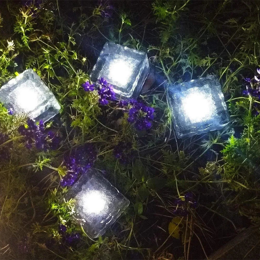 Solar Ice Cube Glass Block Light – Outdoor Garden Path Lamp Solar Garden Light PLUSH