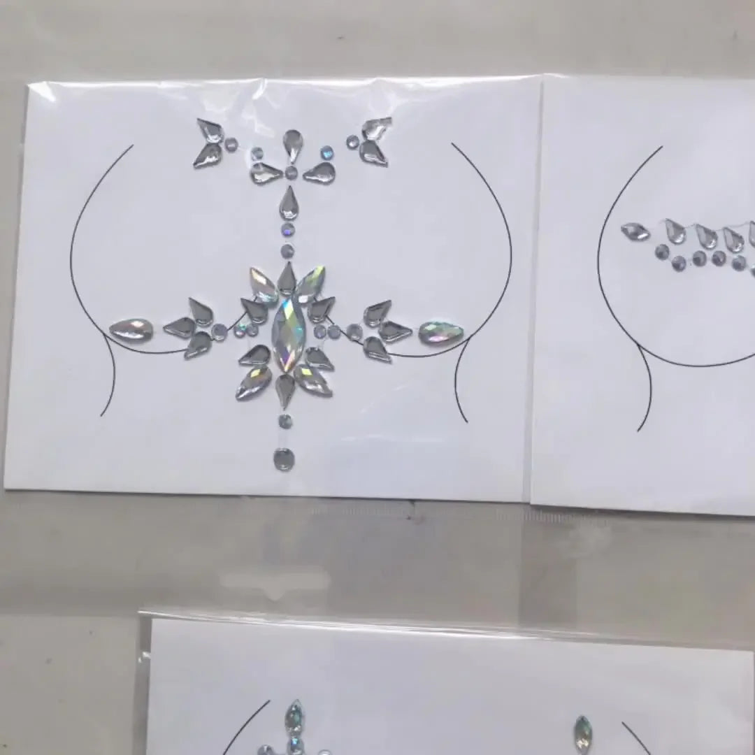 Crystal Rhinestone Body & Face Jewel Stickers – Temporary Tattoo Body Jewel Stickers PLUSH