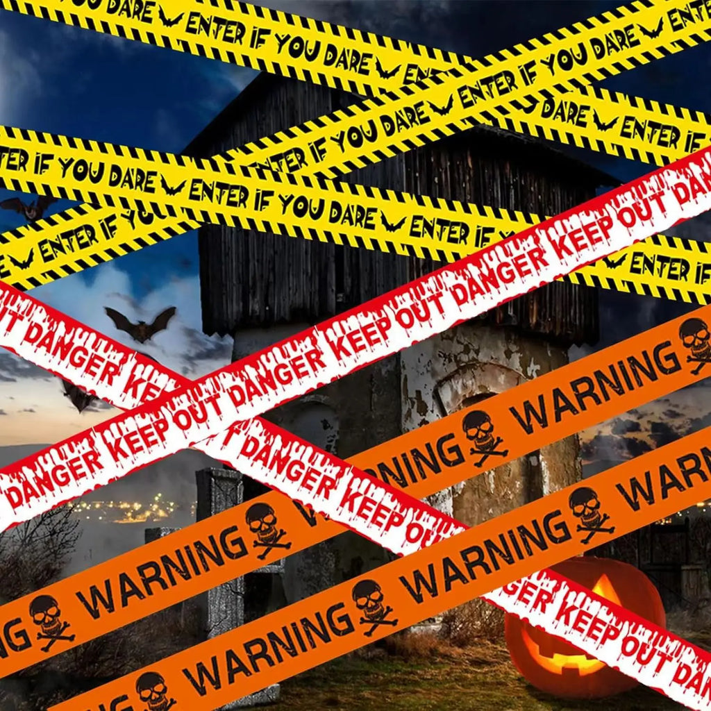 Halloween Caution Tape Crime Scene Barrier – Haunted House Decor Halloween Decoration PLUSH