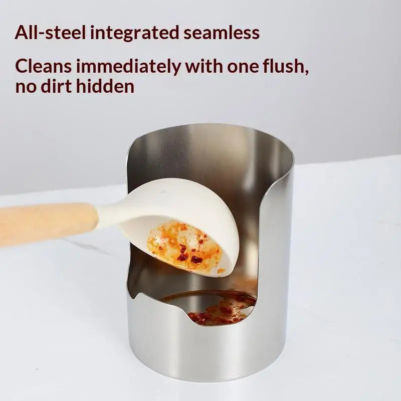 Stainless Steel Spoon & Spatula Holder – 2-in-1 Utensil Rack Utensil Holder Rack PLUSH