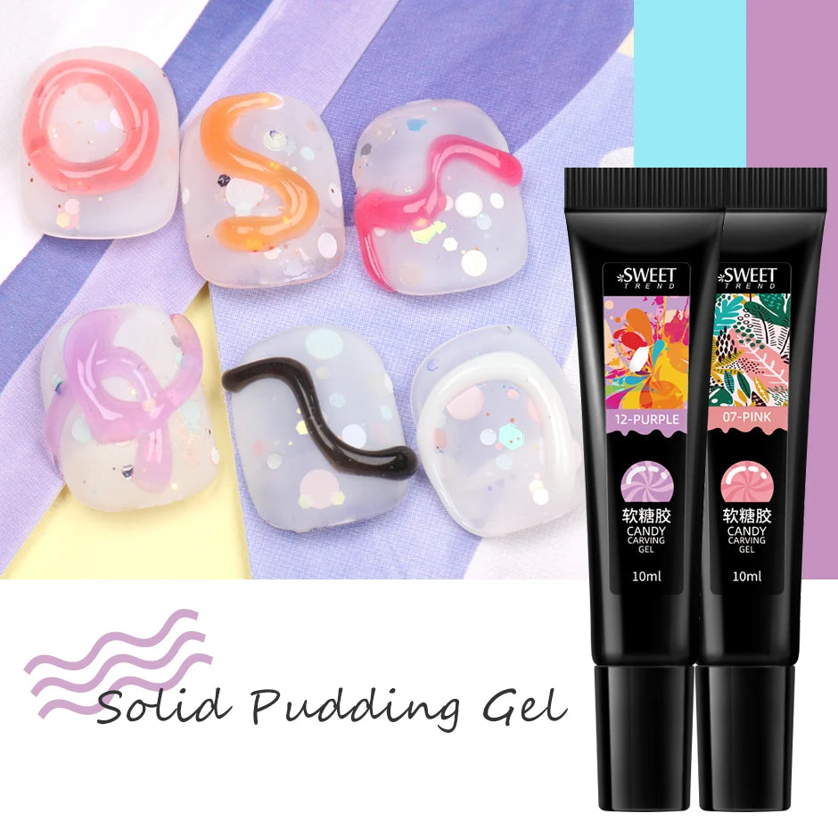 8ml Macaron Pudding Nail Gel – 3D Candy Color UV LED Polish Nail Gel Polish PLUSH