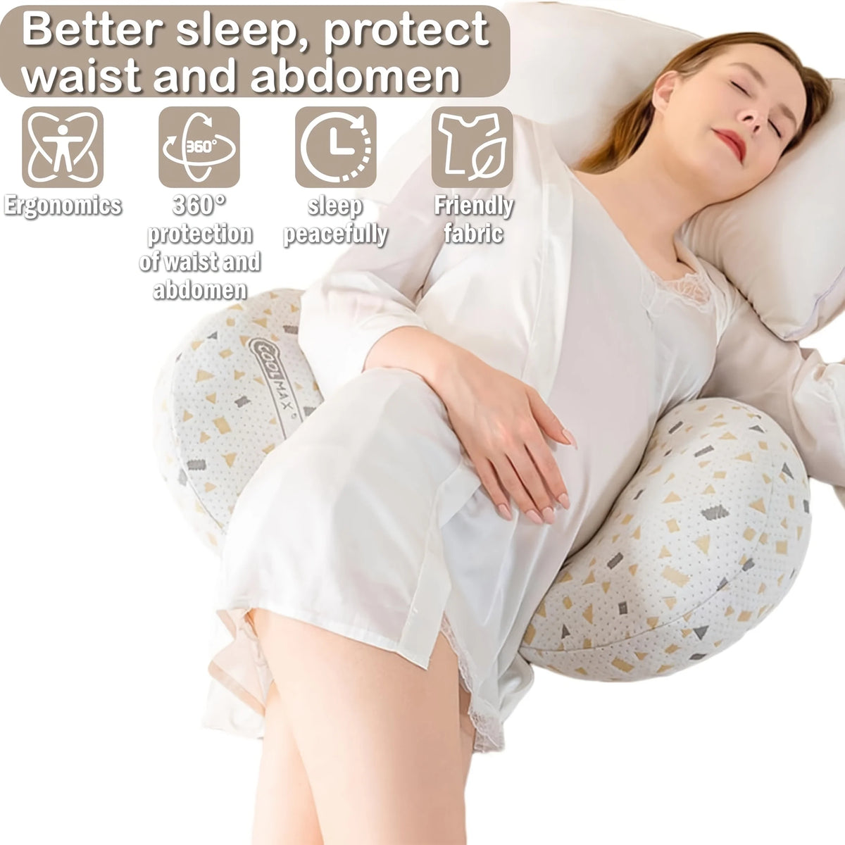 U-Shape Pregnancy Pillow | Soft Full Body Side Sleeper Support Pregnancy Body Pillow PLUSH