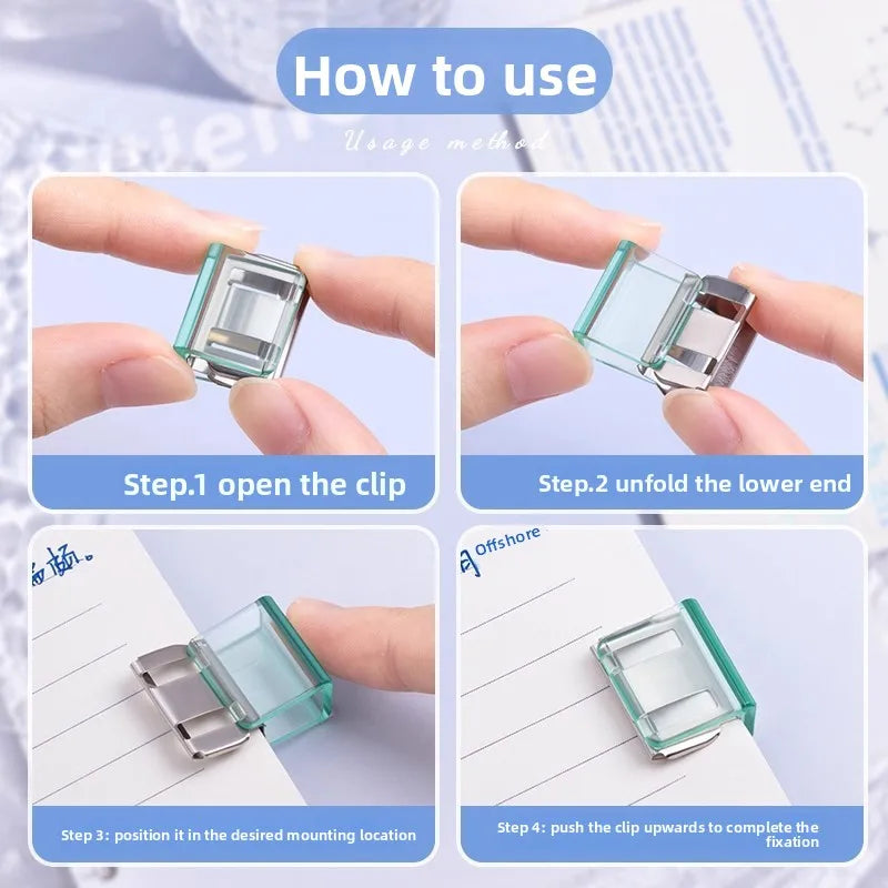 Sliding Push Clips for File & Document Organization – 10-30 Sheets Document Binder Clip PLUSH