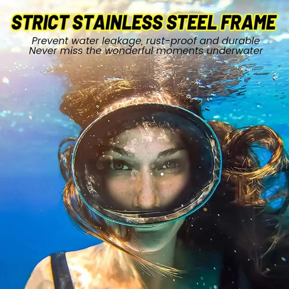 Tempered Glass Diving Mask – Single Lens Snorkeling Goggles Diving Snorkeling Mask PLUSH