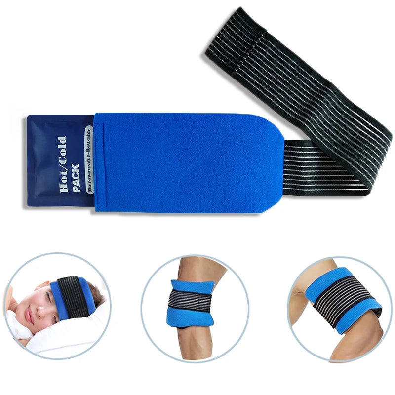 Reusable Gel Ice Pack Adjustable Strap – Hot Cold Compress Wrap Hot Cold Compress Wrap PLUSH