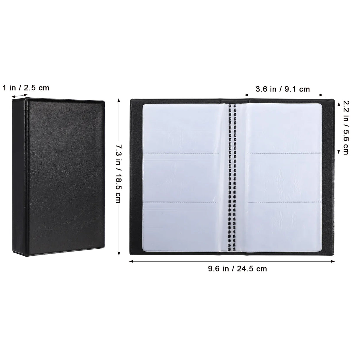 Business Card Organizer Book – 240 Cards, Clear Pockets Business Card Organizer PLUSH