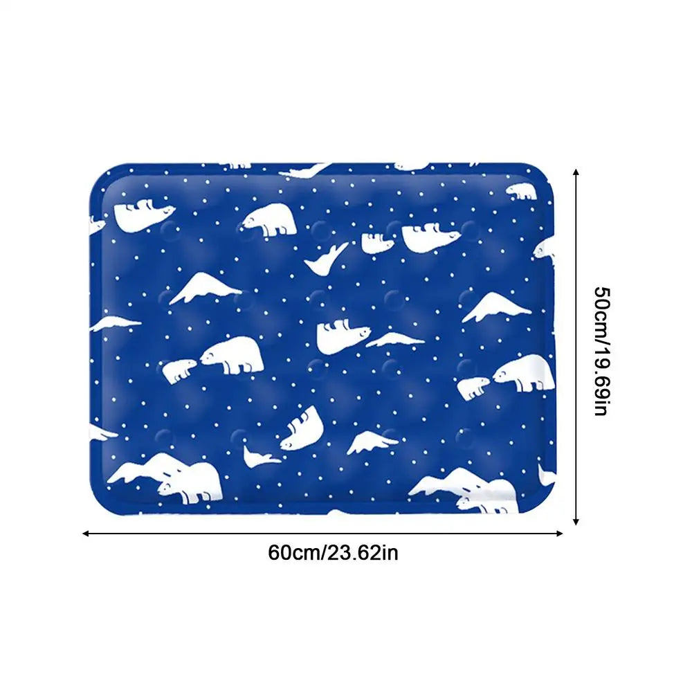 Pet Cooling Mat for Dogs & Cats – Summer Gel Cooling Pad Pet Cooling Mat PLUSH Blue