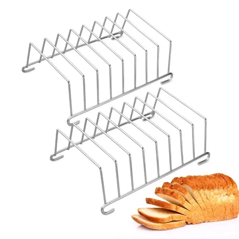 Stainless Steel 8-Slot Toast Rack & Bread Holder for Kitchen Kitchen Bread Rack PLUSH