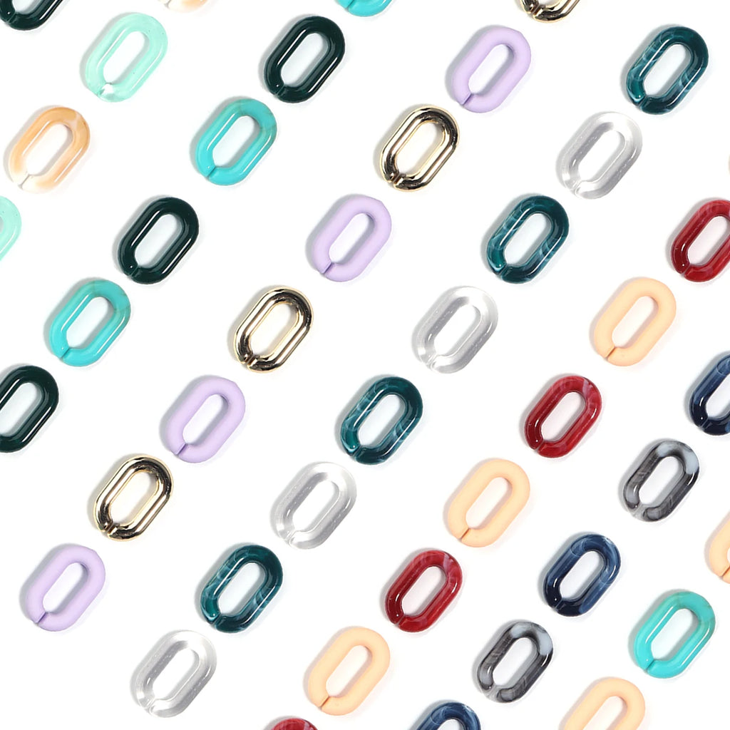 30pcs Colorful Acrylic U-Shape Link Clasps 9x15mm DIY Jewelry Jewelry Clasps PLUSH