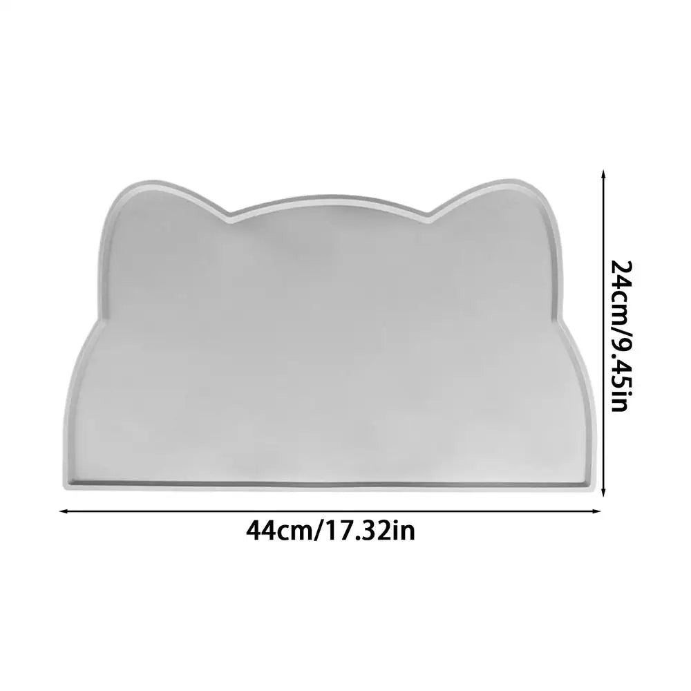 Silicone Pet Feeding Mat – Non-Slip Waterproof Dog & Cat Bowl Pad Pet Feeding Mat PLUSH Gray
