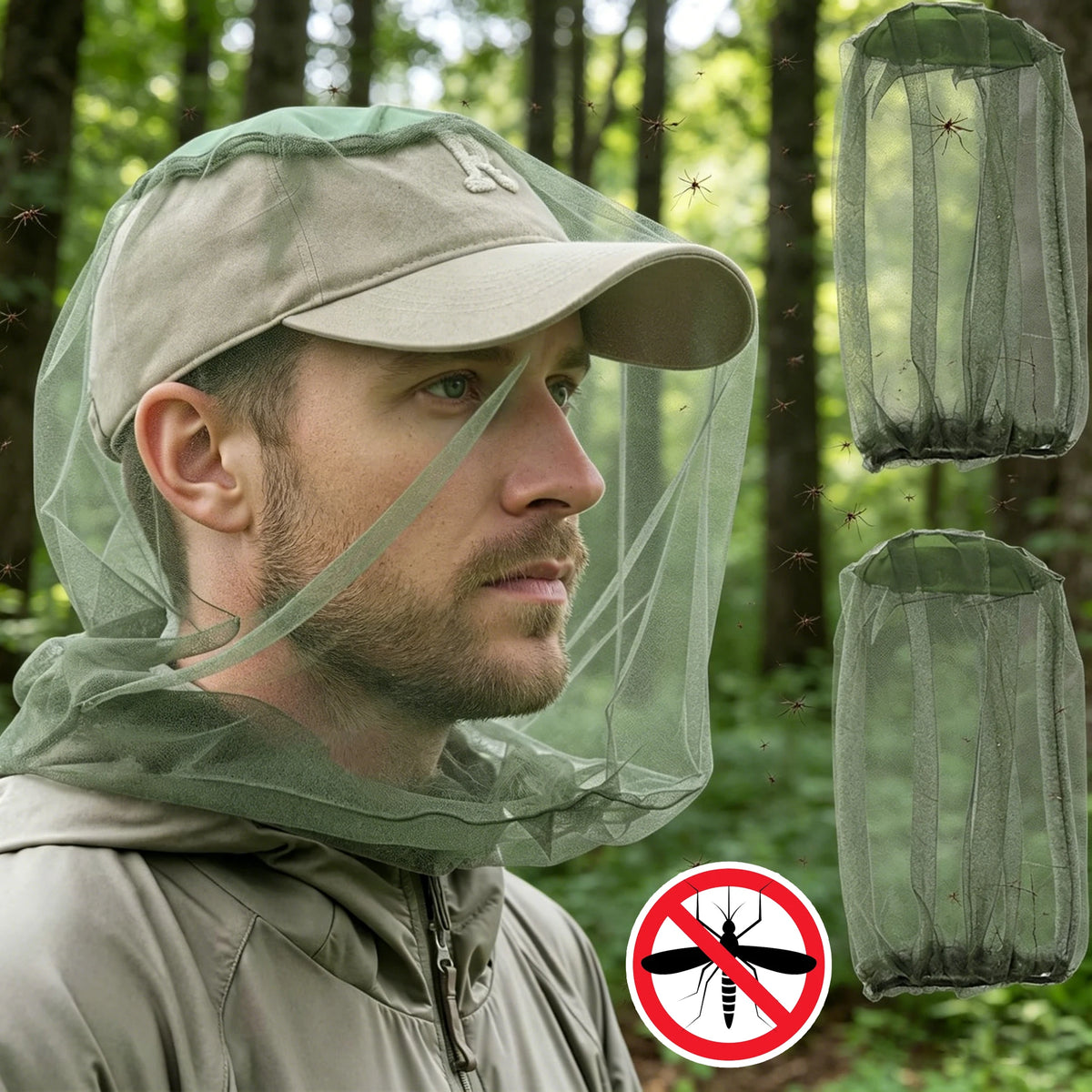 Outdoor Mosquito Net Hat – Sun Visor Cap for Men & Women Mosquito Net Hat PLUSH