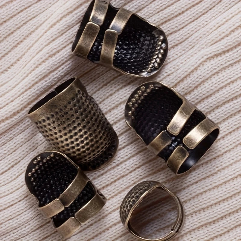 Retro Adjustable Thimble Finger Protectors for Hand Sewing – 2pcs Sewing Thimble PLUSH