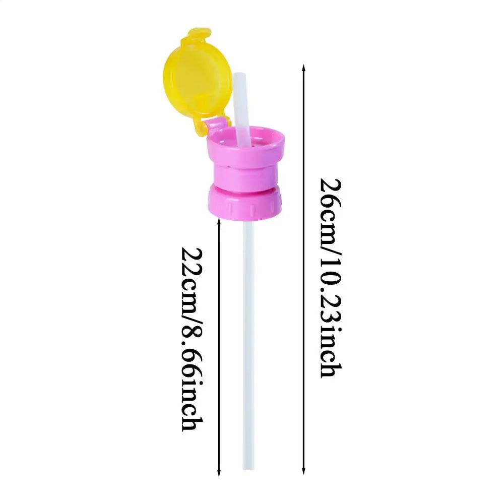 Spill-Proof Kids Water Bottle Straw Cap – Sippy Lid Bottle Straw Cap PLUSH Pinks