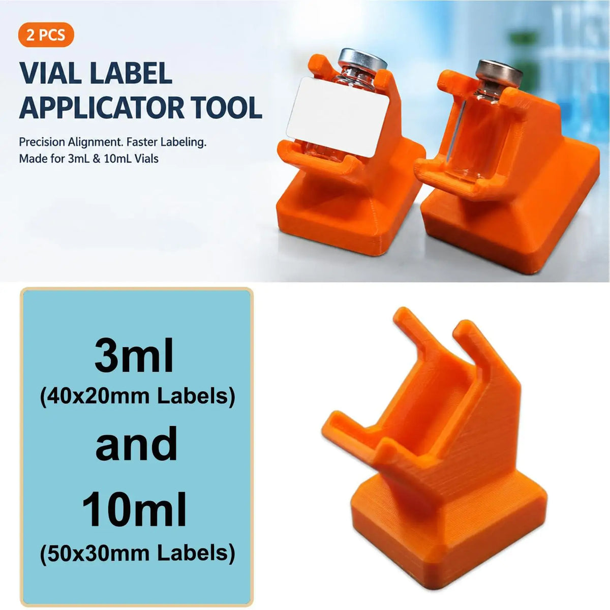 Vial Label Applicator Set 3ml & 10ml – Reusable Bottle Tool Label Applicator Tool PLUSH