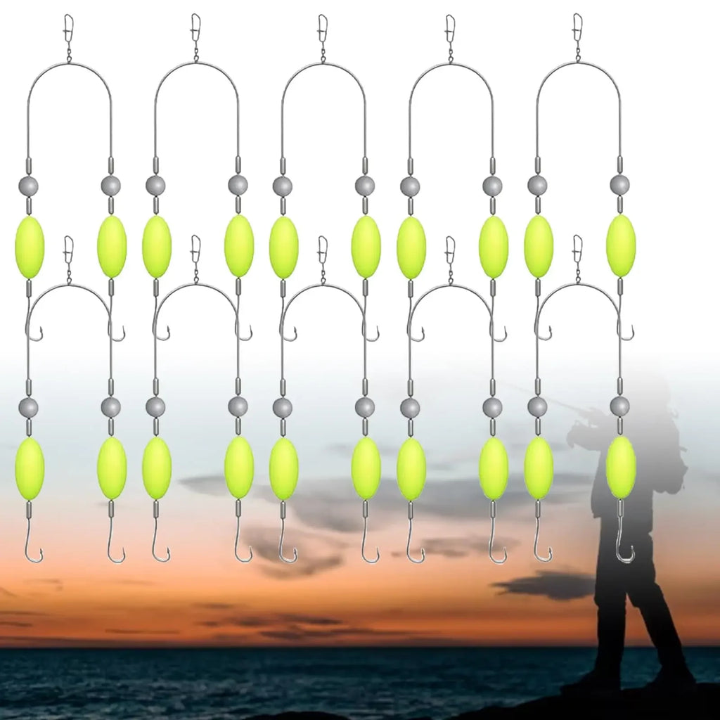 10pcs Double Reverse Off-Bottom Carp Fishing Hook Rig Set Fishing Hook Rig PLUSH 10Pcs No.12