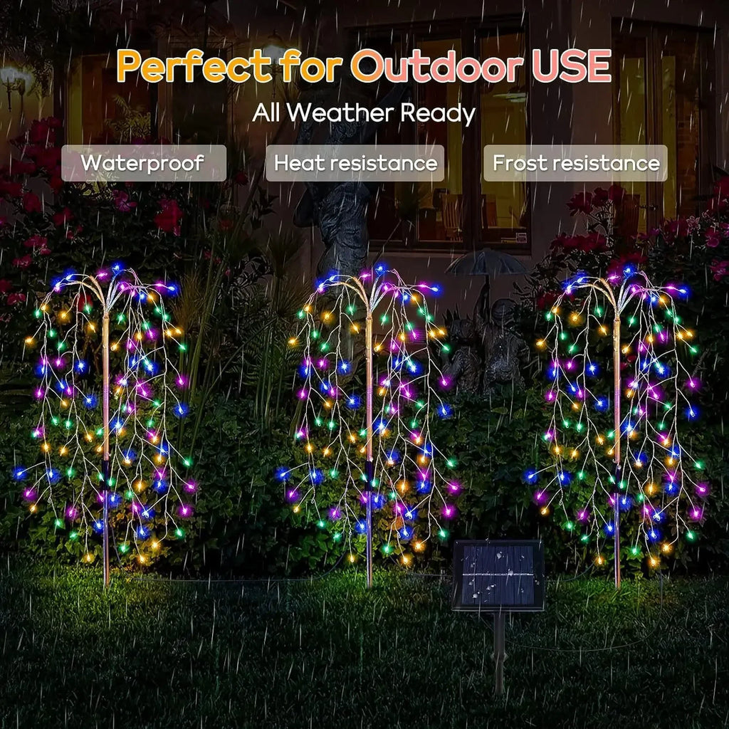 3D Solar Firework LED Stake Lights for Garden & Holiday Decor Solar Stake Light PLUSH