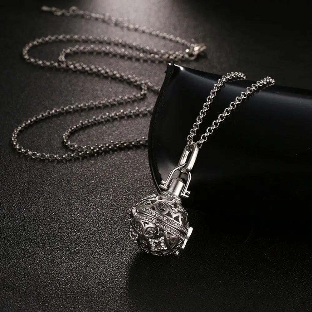 Angel Caller Harmony Ball Locket Pendant Necklace – Chime Bell Pendant Necklace PLUSH