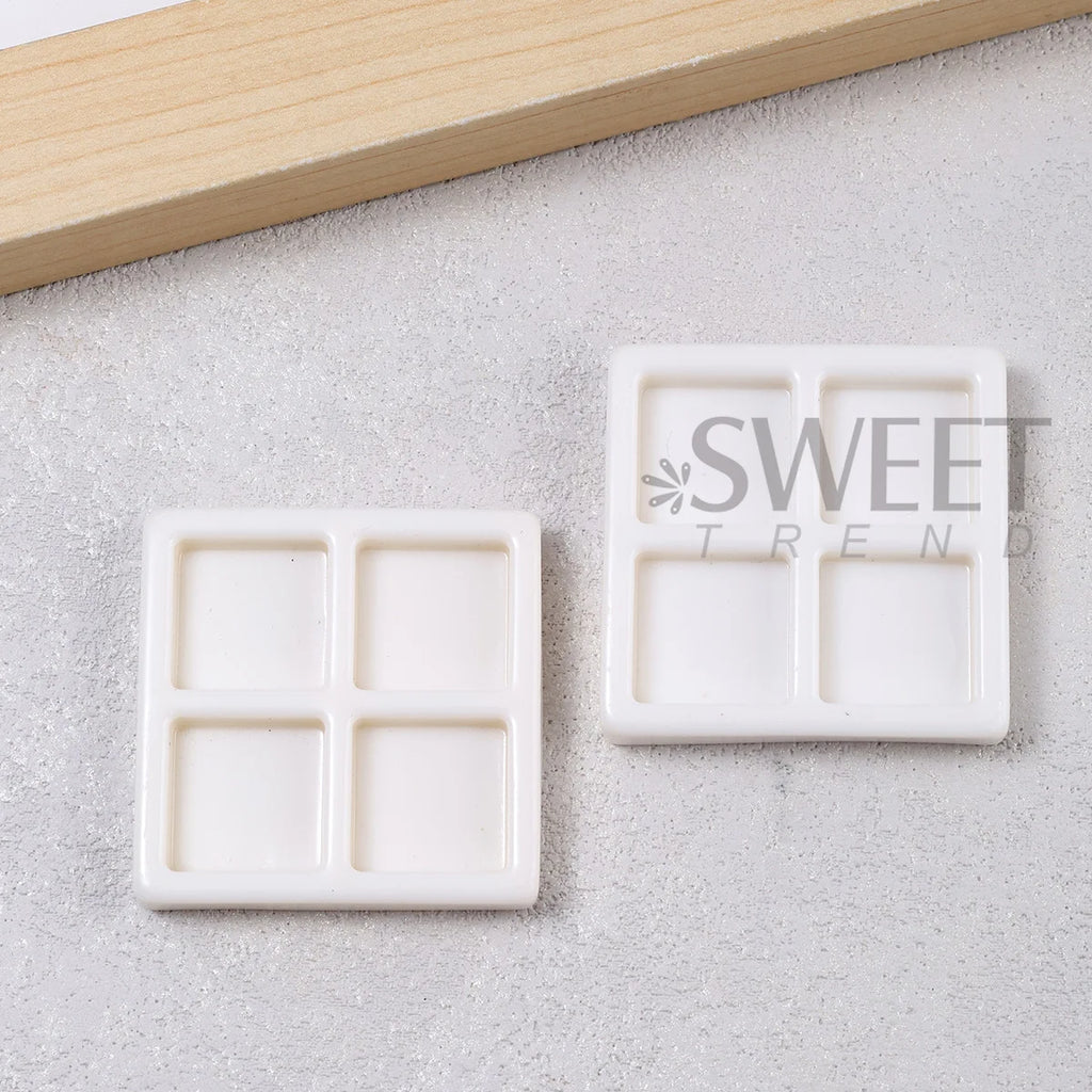 3pcs 4-Grid Nail Color Palette – Gel Polish Mixing & Storage Nail Art Palette PLUSH