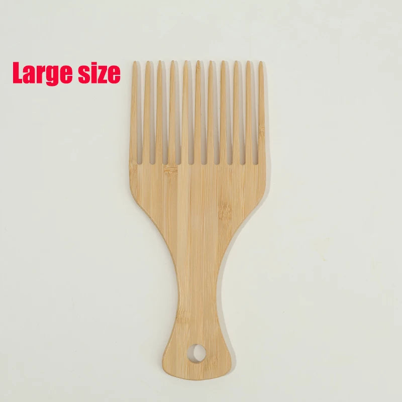 Natural Bamboo & Wood Handmade Combs – Wide & Fine Teeth Set Wood Hair Comb PLUSH 1.L