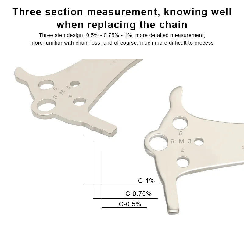 Bike Chain Wear Indicator Gauge Tool – Stainless Steel Bike Chain Gauge PLUSH