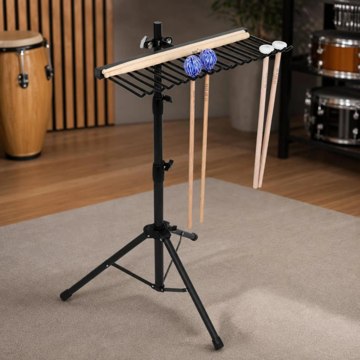 Drumstick Rack Tripod Stand – Anti-Roll Holder with Clamp Drumstick Holder Stand PLUSH