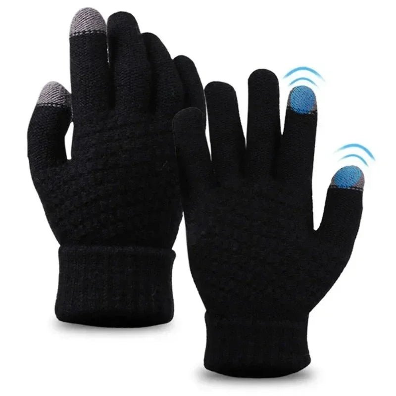 Winter Touch Screen Gloves – Warm Knit Mittens Unisex Winter Knit Gloves PLUSH