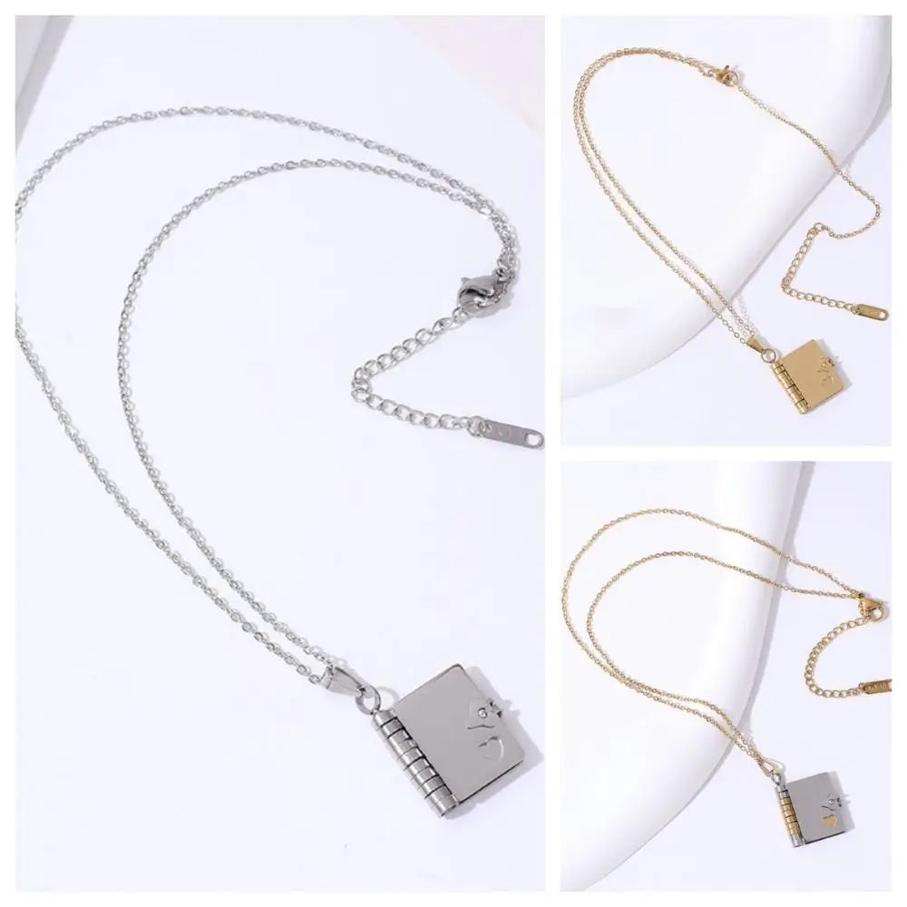 Heart Book Locket Necklace – Waterproof Couple Pendant Gift Locket Pendant Necklace PLUSH