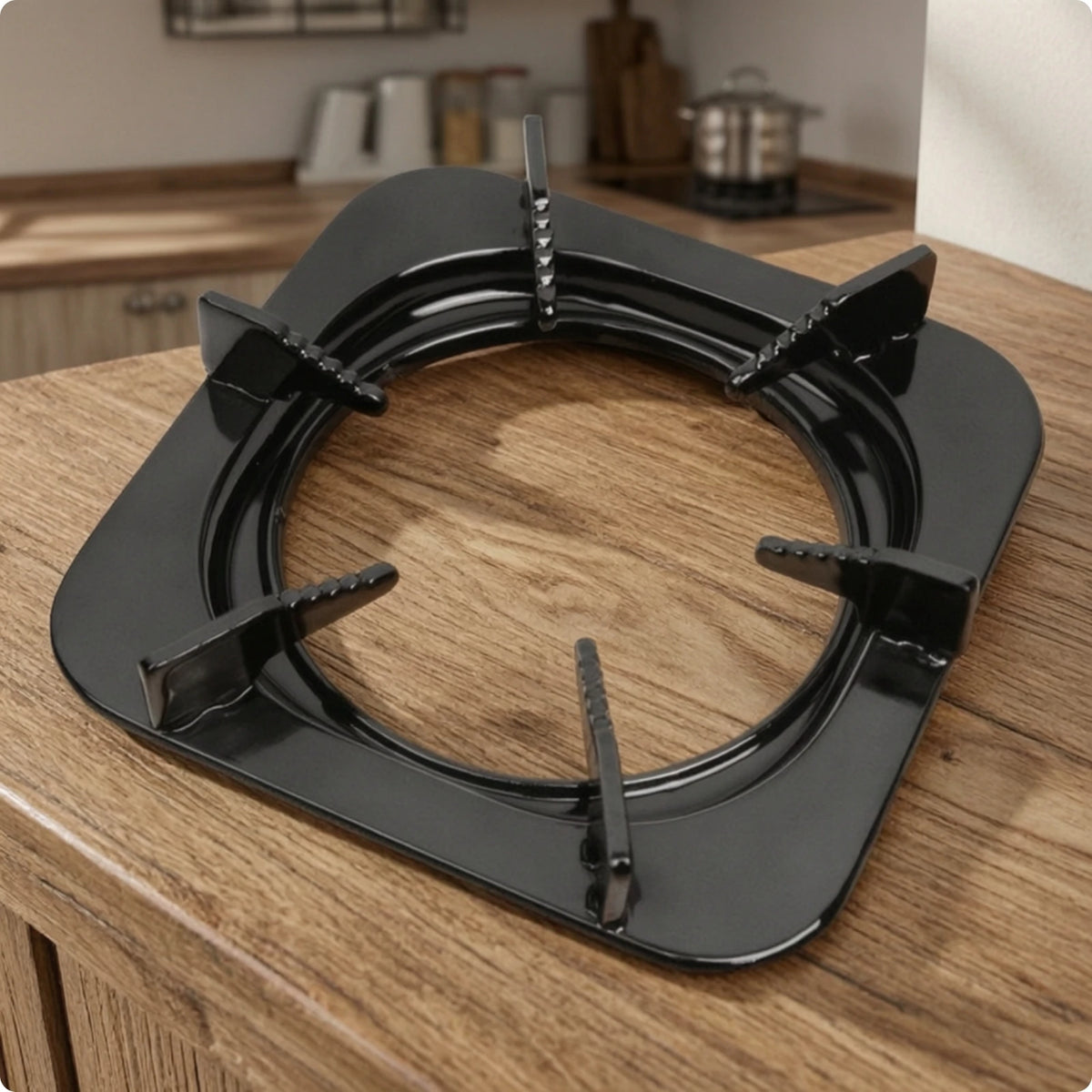 Heavy-Duty Iron Cooktop Burner Stand with Square Frame Burner Stand Rack PLUSH 200