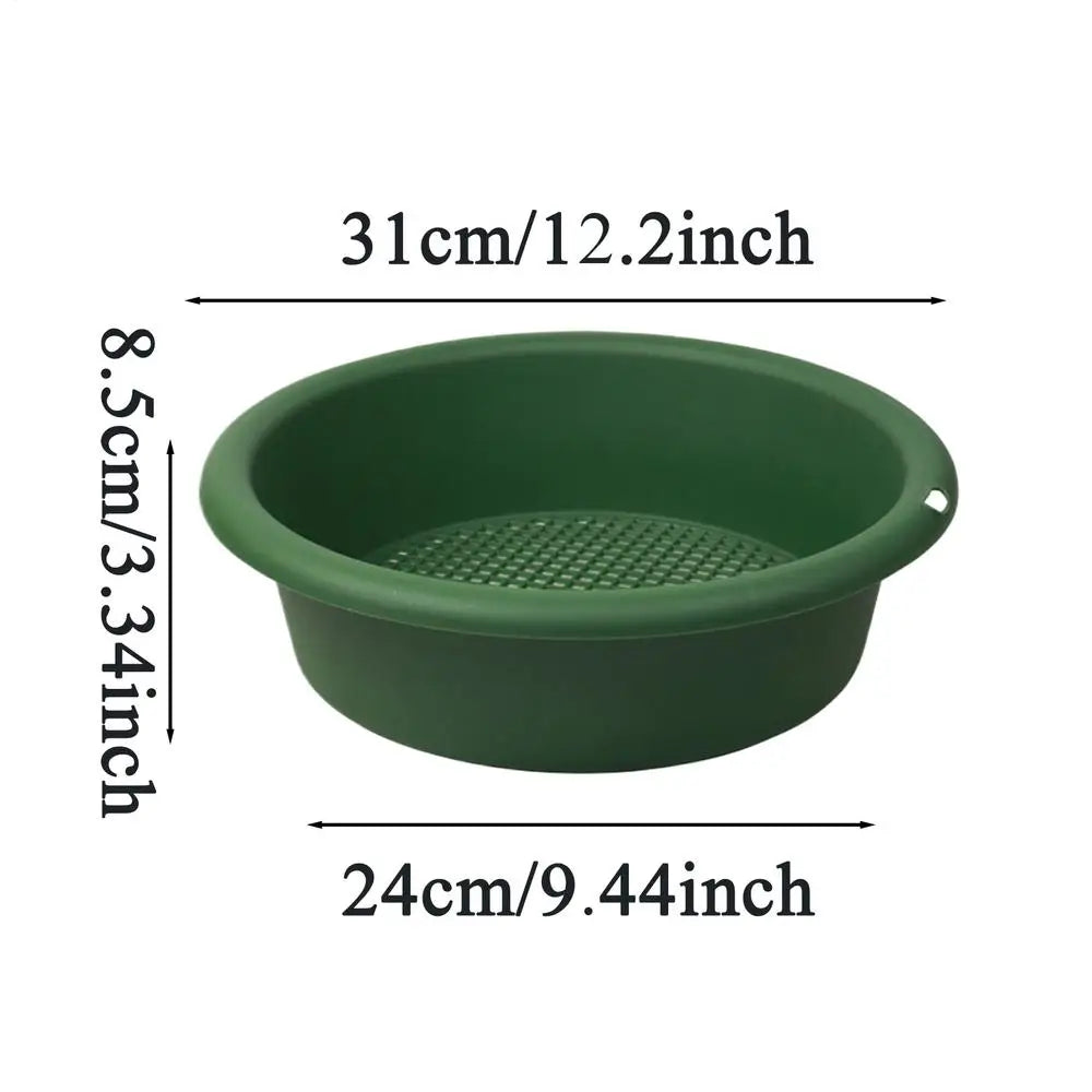 Plastic Soil Sifter & Garden Sieve – Mesh Screen Filter Tool Garden Soil Sifter PLUSH round green