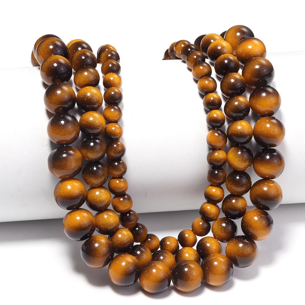 Tiger Eye Glass Spacer Beads 6/8/10mm – DIY Jewelry Making Glass Spacer Beads PLUSH