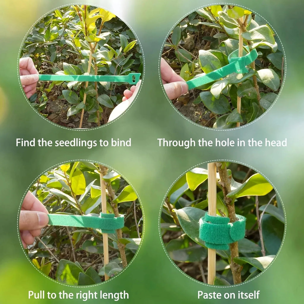 Adjustable Nylon Plant Ties – Reusable Velcro Loop Fasteners Garden Plant Ties PLUSH