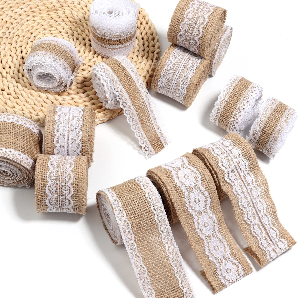 Natural Jute Burlap Ribbon 2m Roll – DIY Craft & Wedding Décor Burlap Craft Ribbon PLUSH