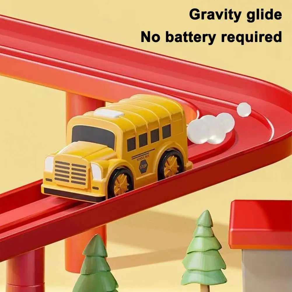 Kids Racing Rail Car Track Toy – Animal & Space Adventure Game Educational Track Toy PLUSH