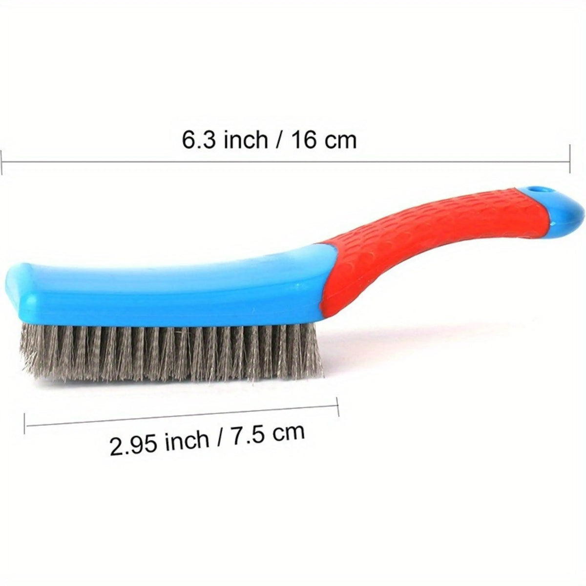Heavy Duty Stainless Steel Wire Brush – Blue Plastic Handle Wire Hand Brush PLUSH