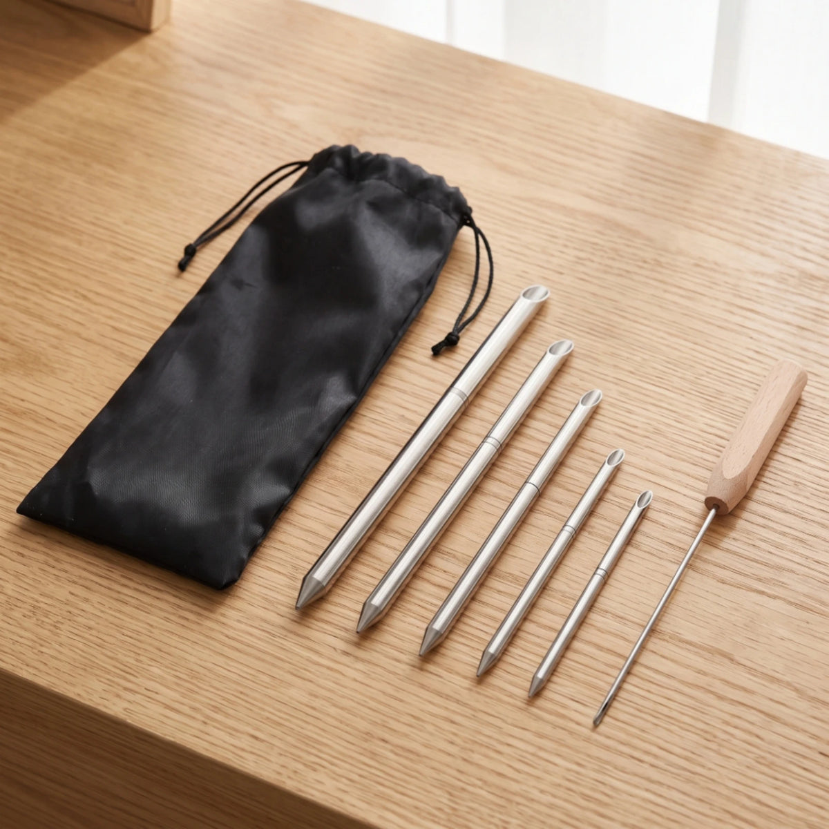 Paracord Bracelet Weaving Tool Set – Wooden Handle & Pouch Bracelet Weaving Tool PLUSH
