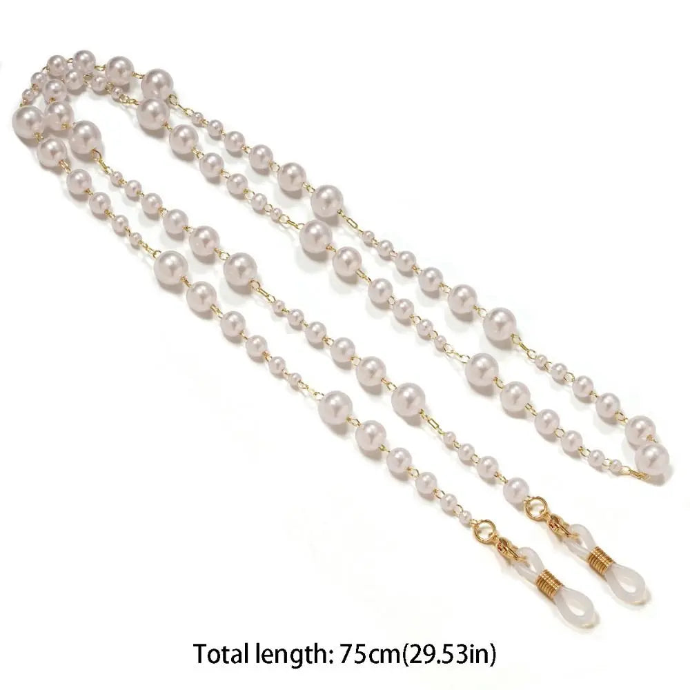 Pearl Bead Eyeglass Chain – Anti-Lost Glasses Holder Necklace Eyeglass Chain Lanyard PLUSH